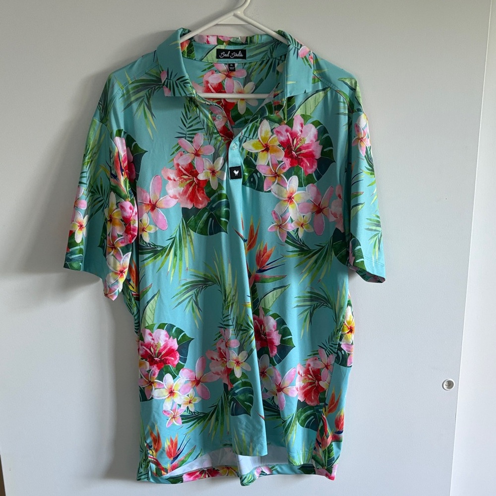 Floral Hawaiian Polo Shirt
